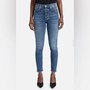 Agolde Nico High Rise Slim Fit Jeans in medium wash